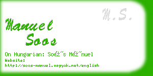 manuel soos business card